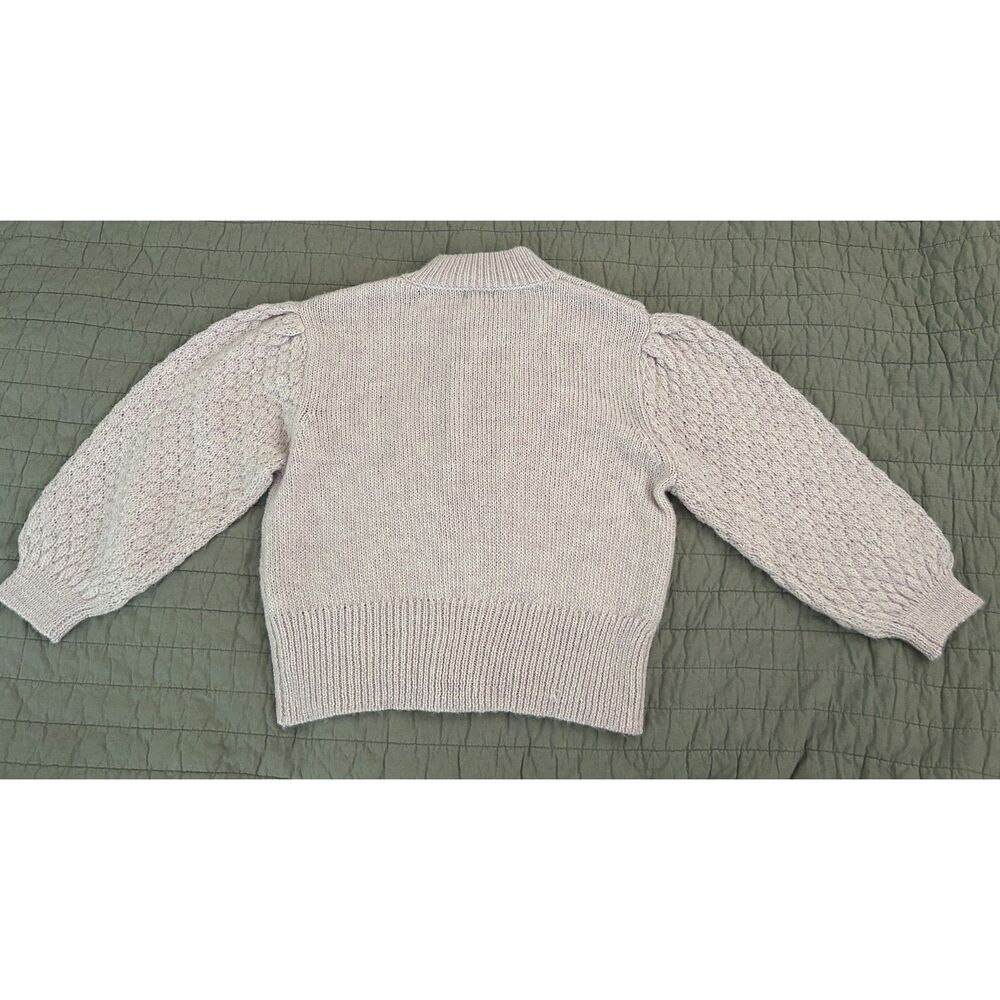 Who What Wear Lilac Puff Sleeve Cardigan Size Large Grannycore Cottagecore - Picture 2 of 6